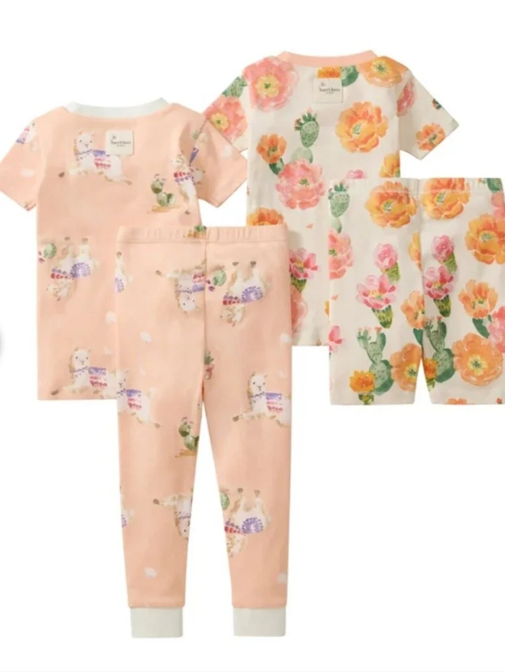 New!Burt's Bees 100%Organic Cotton Kids' 4-piece Pajama Set Y2K Cottagecore Retr